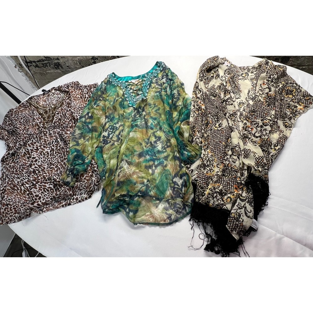 Bebe Leopard Sequin Beading Coverup w/2 Free Gifts P/S